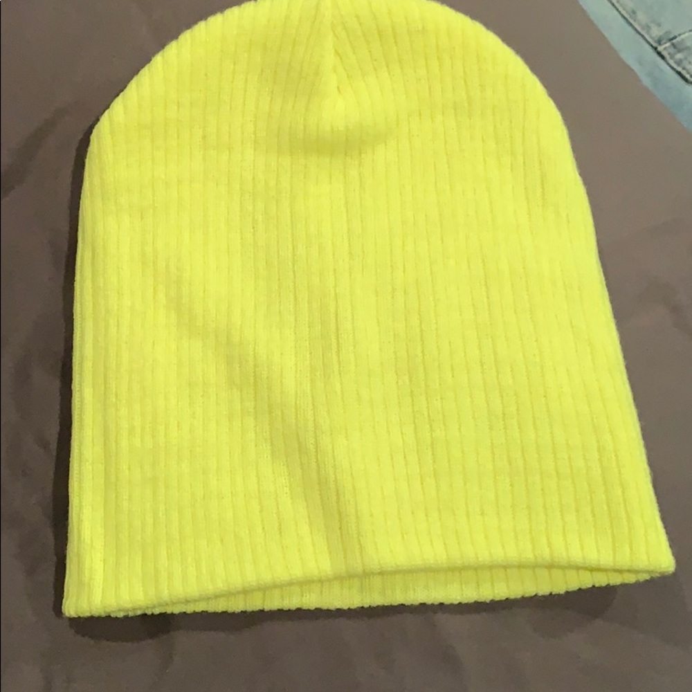 Neon yellow beanie